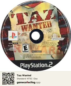 Taz: Wanted PlayStation 2, NTSC disc