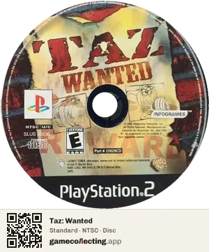 Taz: Wanted PlayStation 2, NTSC disc