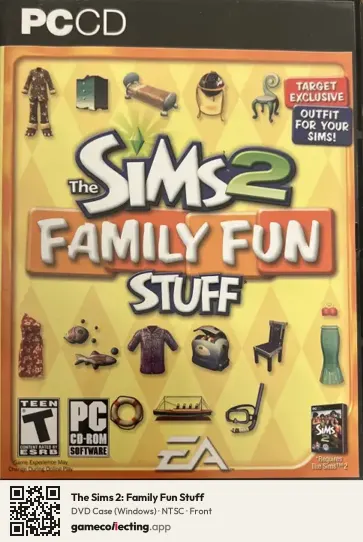 The Sims 2: Family Fun Stuff Computer, NTSC box front