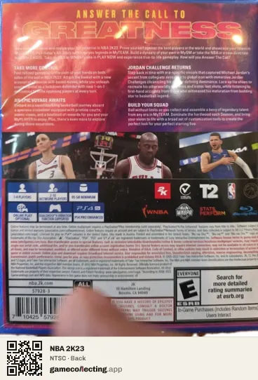 NBA 2K23 PlayStation 4, NTSC box back