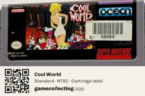 Cool World Super Nintendo Entertainment System, NTSC cartridge label