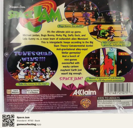 Space Jam PlayStation, NTSC box back