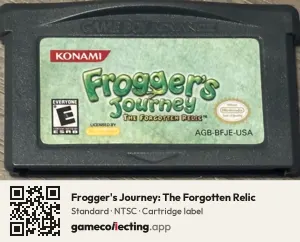Frogger's Journey: The Forgotten Relic Game Boy Advance, NTSC cartridge label