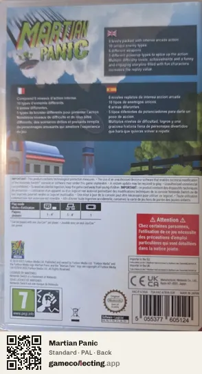 Martian Panic Nintendo Switch, PAL box back