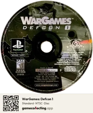 WarGames: Defcon 1 PlayStation, NTSC disc