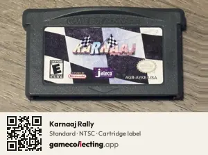 Karnaaj Rally Game Boy Advance, NTSC cartridge label