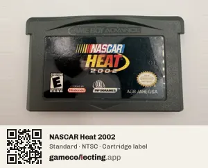 NASCAR Heat 2002 Game Boy Advance, NTSC cartridge label