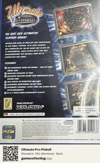 Ultimate Pro-Pinball PlayStation 2, Germany box back