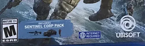 Tom Clancy's Ghost Recon Breakpoint, the ESRB box on its front