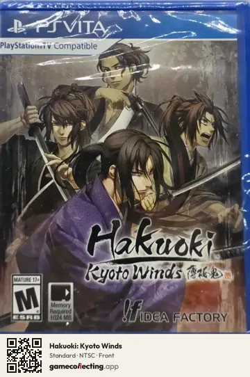 Hakuoki: Kyoto Winds PlayStation Vita, NTSC box front