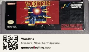Wordtris Super Nintendo Entertainment System, NTSC cartridge label