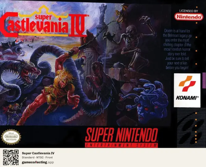 Super Castlevania IV Super Nintendo Entertainment System, NTSC box front