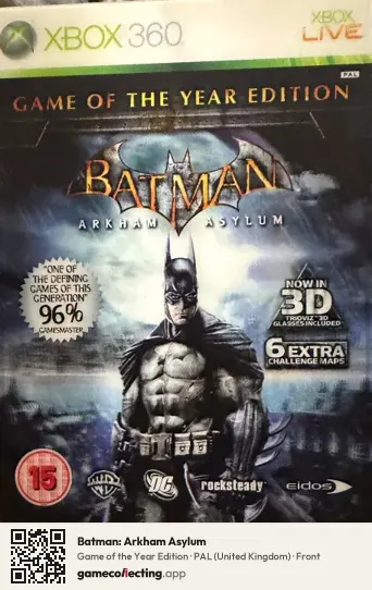 Batman: Arkham Asylum Xbox 360, United Kingdom box front