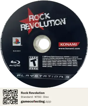 Rock Revolution PlayStation 3, NTSC disc