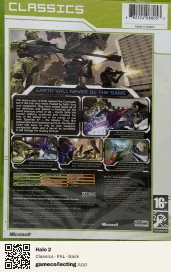 Halo 2 Xbox, PAL box back