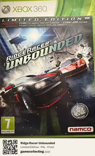 Ridge Racer Unbounded Xbox 360, PAL box front