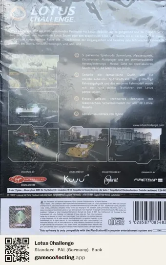 Lotus Challenge PlayStation 2, Germany box back