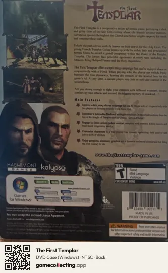 The First Templar Computer, NTSC box back
