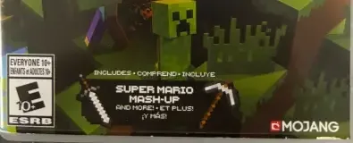 Minecraft, the ESRB box on its front