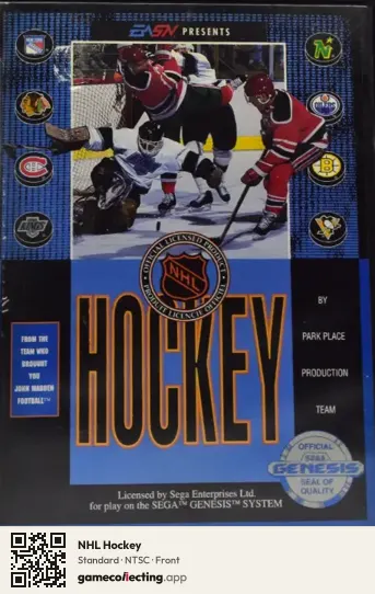 NHL Hockey Sega Mega Drive / Genesis, NTSC box front