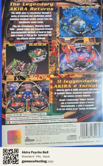 Akira Psycho Ball PlayStation 2, PAL box back