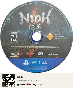 Nioh PlayStation 4, NTSC disc