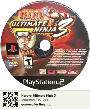 Naruto: Ultimate Ninja 3 PlayStation 2, NTSC disc