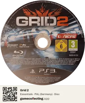 Grid 2 PlayStation 3, PAL disc