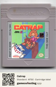 Catrap Game Boy, NTSC cartridge label