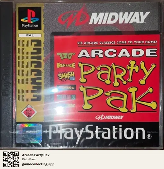 Arcade Party Pak PlayStation, PAL box front