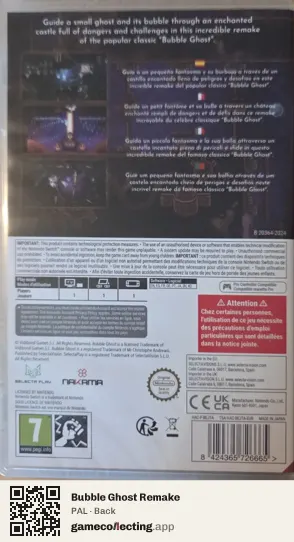 Bubble Ghost Remake Nintendo Switch, PAL box back