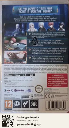 Archetype Arcadia Nintendo Switch, PAL box back