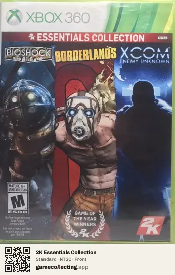 2K Essentials Collection Xbox 360, NTSC box front