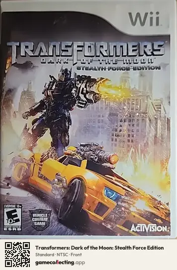 Transformers: Dark of the Moon: Stealth Force Edition Nintendo Wii, NTSC box front