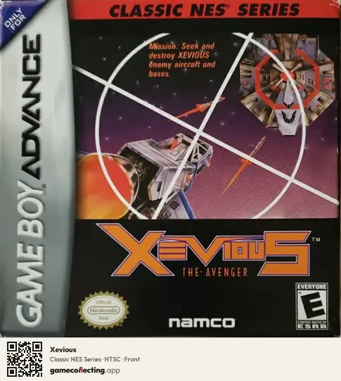 Xevious Game Boy Advance, NTSC box front