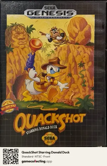 QuackShot Starring Donald Duck Sega Mega Drive / Genesis, NTSC box front