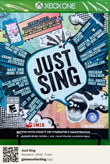 Just Sing Xbox One, NTSC box front