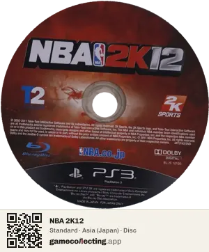 NBA 2K12 PlayStation 3, Asia disc
