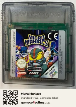 Micro Maniacs Game Boy Color, PAL cartridge label