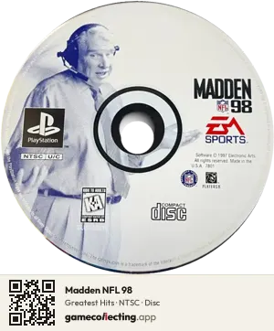 Madden NFL 98 PlayStation, NTSC disc
