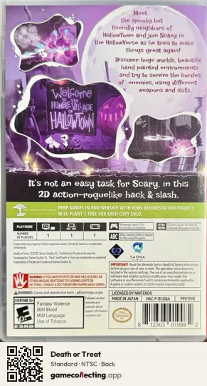 Death or Treat Nintendo Switch, NTSC box back