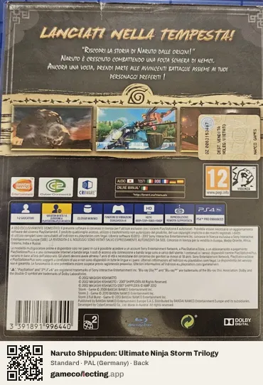 Naruto Shippuden: Ultimate Ninja Storm Trilogy PlayStation 4, Germany box back
