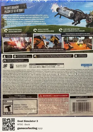 Goat Simulator 3 PlayStation 5, NTSC box back