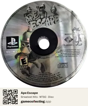 Ape Escape PlayStation, NTSC disc