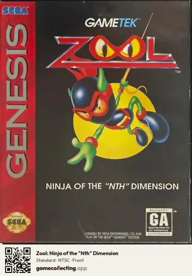 Zool: Ninja of the "Nth" Dimension Sega Mega Drive / Genesis, NTSC box front