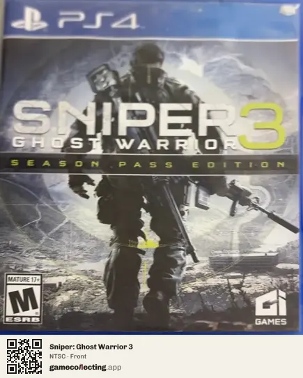 Sniper: Ghost Warrior 3 PlayStation 4, NTSC box front