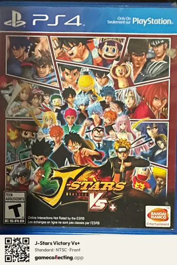 J-Stars Victory Vs+ PlayStation 4, NTSC box front