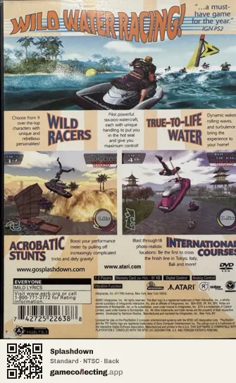 Splashdown PlayStation 2, NTSC box back