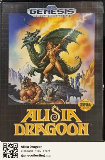 Alisia Dragoon Sega Mega Drive / Genesis, NTSC box front
