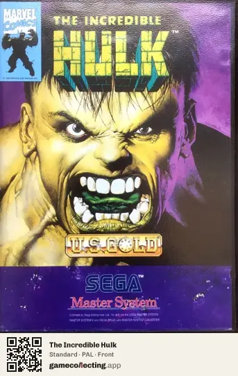 The Incredible Hulk Sega Master System, PAL box front